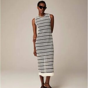 J. Crew Striped Crochet Midi Dress
